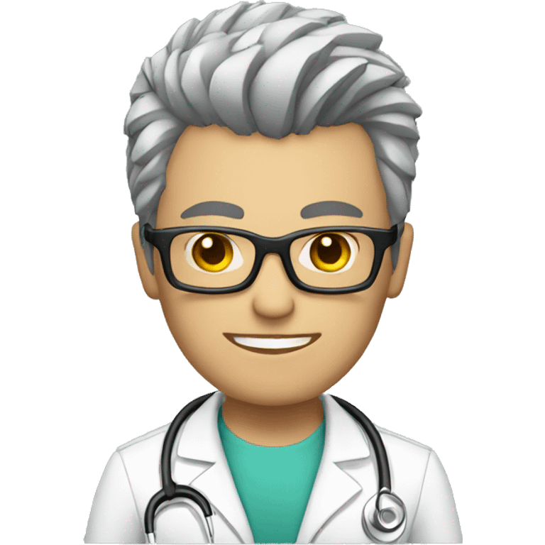 male punkrock doctor with glasses emoji