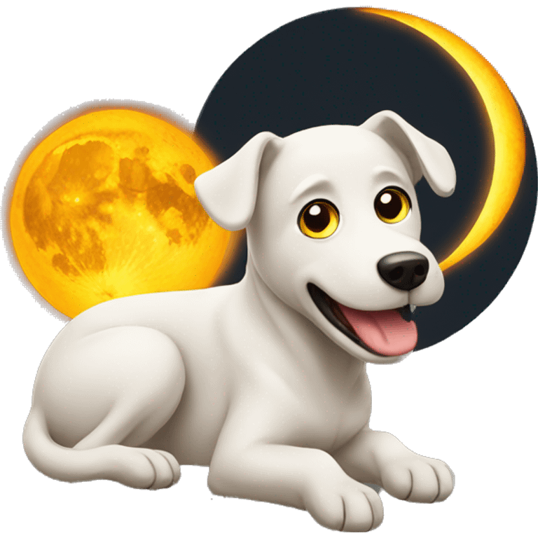 dog watching a solar eclipse  emoji