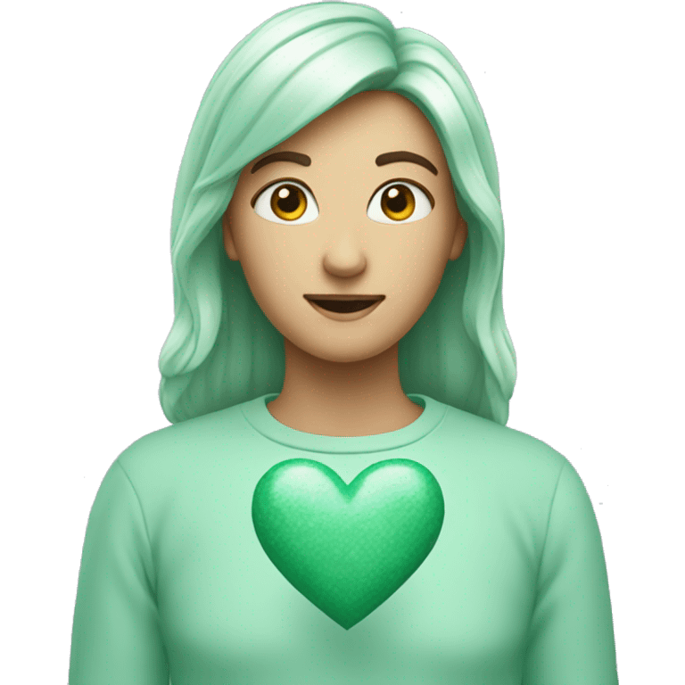 Mint green heart  emoji