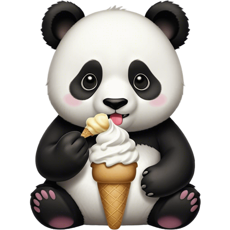 Panda eating ice cream emoji