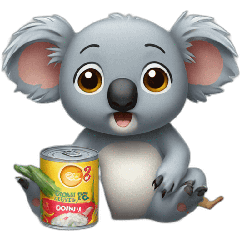 grumpy koala eating tuna in a can emoji