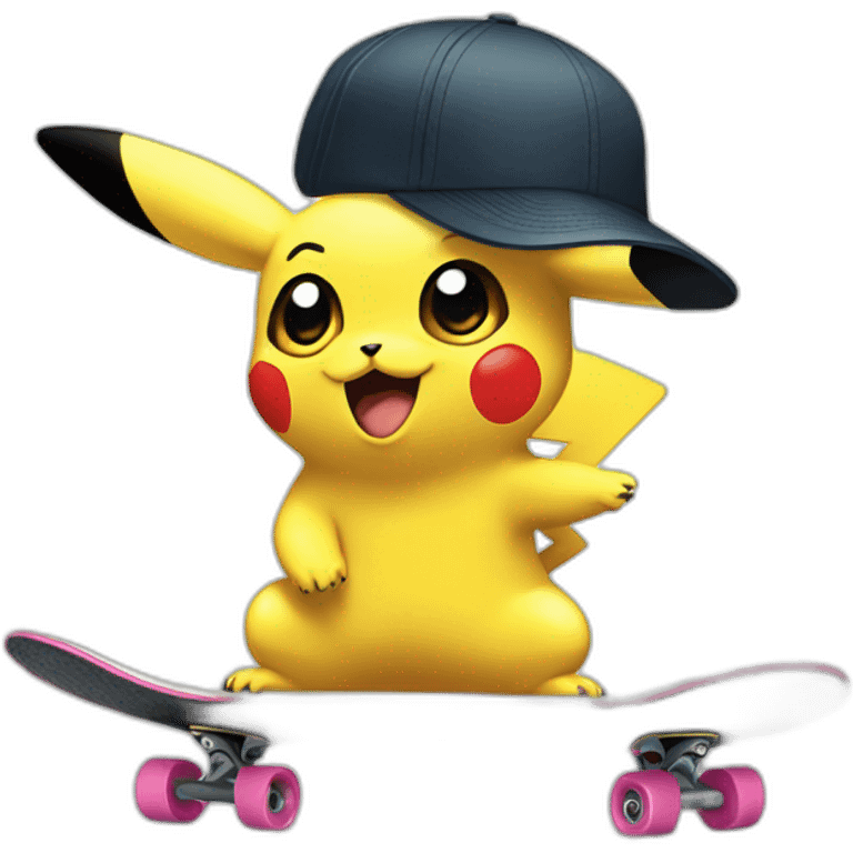 pikachu making skateboard emoji