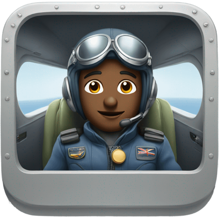 Pilot flying on top of plane emoji