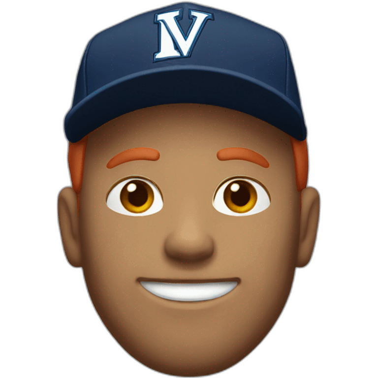 White man with red hair wearing a Villanova hat emoji