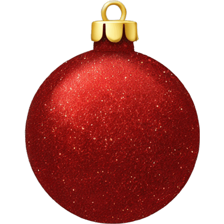 Red glitter Christmas bauble emoji