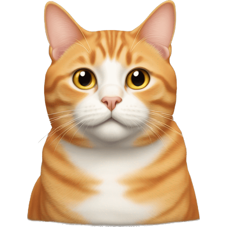 fat orange tabby cat white across chest and snout emoji