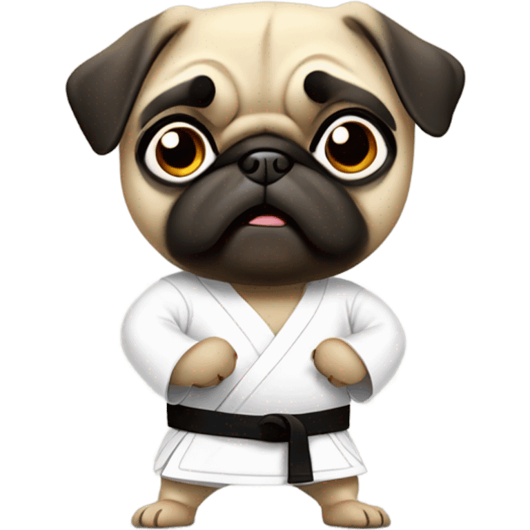 Pug doing karate emoji