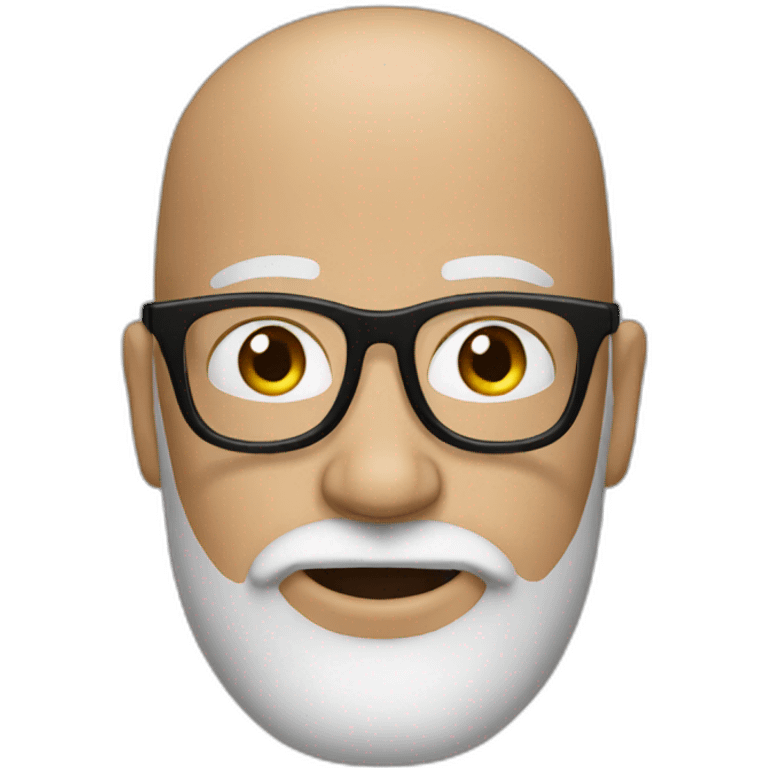 a bald man with a salt and pepper beard and black glasses emoji