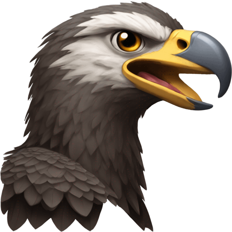 Mobkey-eating eagle emoji