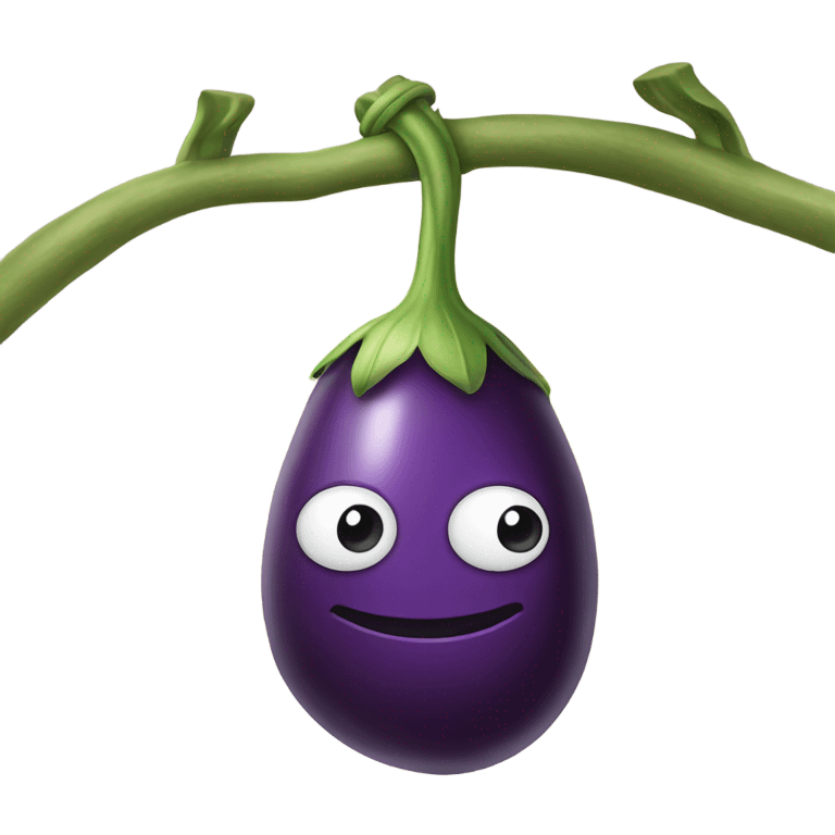 Eggplant on a swing emoji