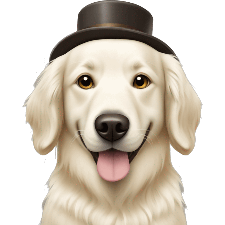 White golden retriever with an espresso martini emoji