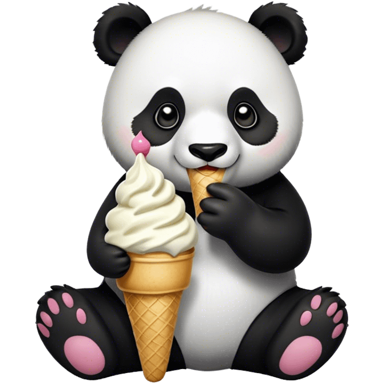 Panda eating ice cream emoji