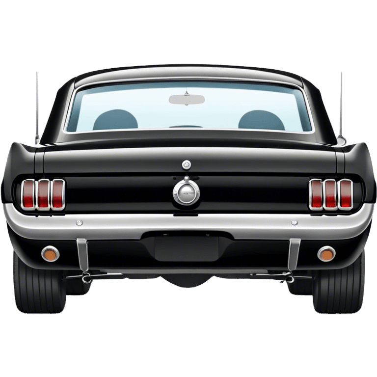 Black 1965 Ford Mustang Rearview emoji