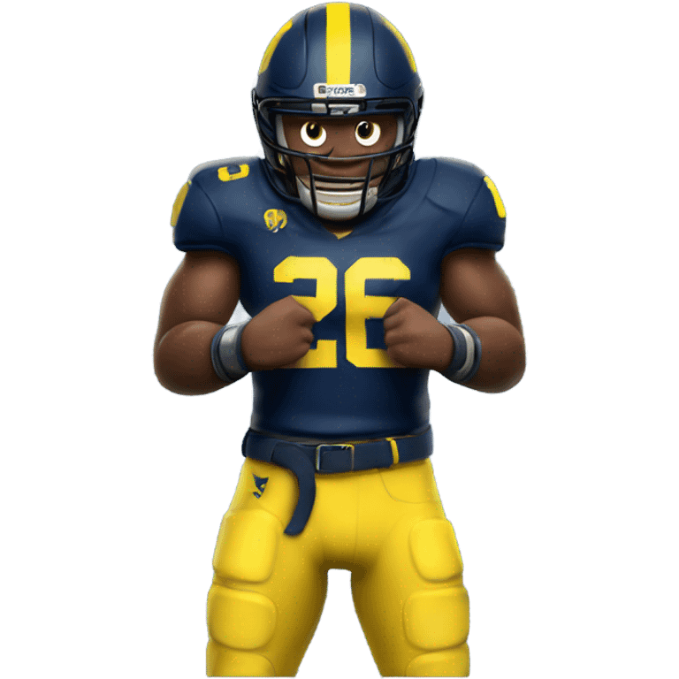 Mad Michigan football player holding a belt  emoji