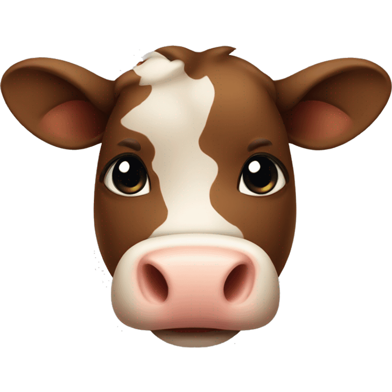 Brown Cow cute emoji