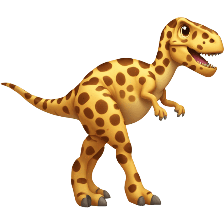 Cute animated T. rex with spots of a giraffe  emoji