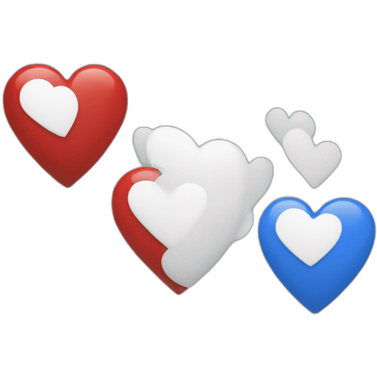 Heart blue White red emoji