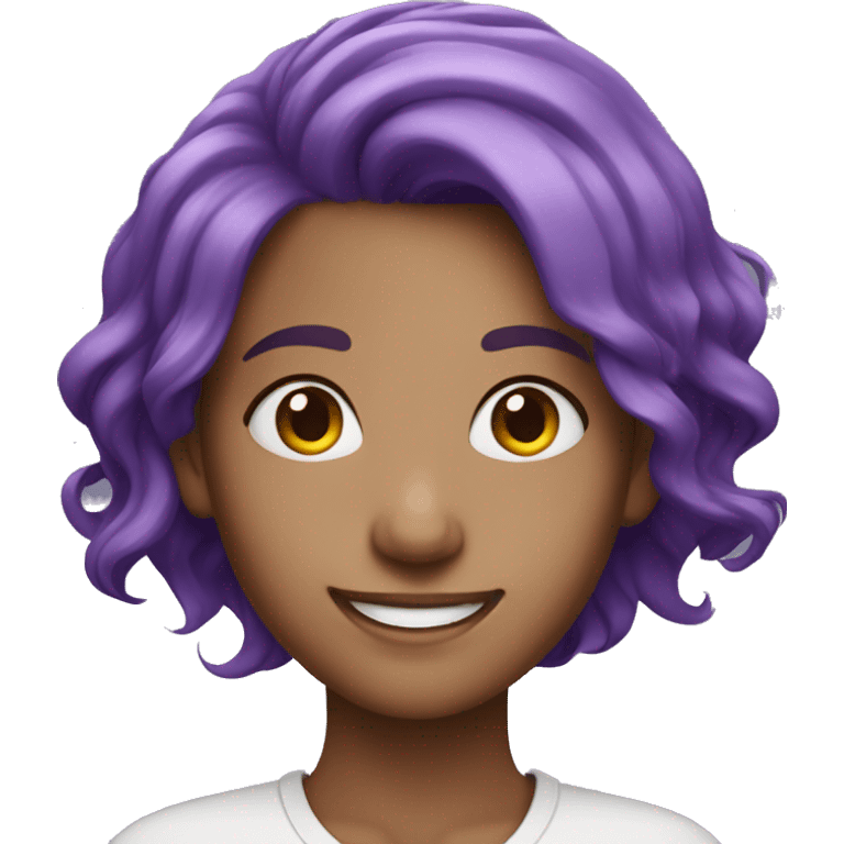 Purple hair girl smiling  emoji