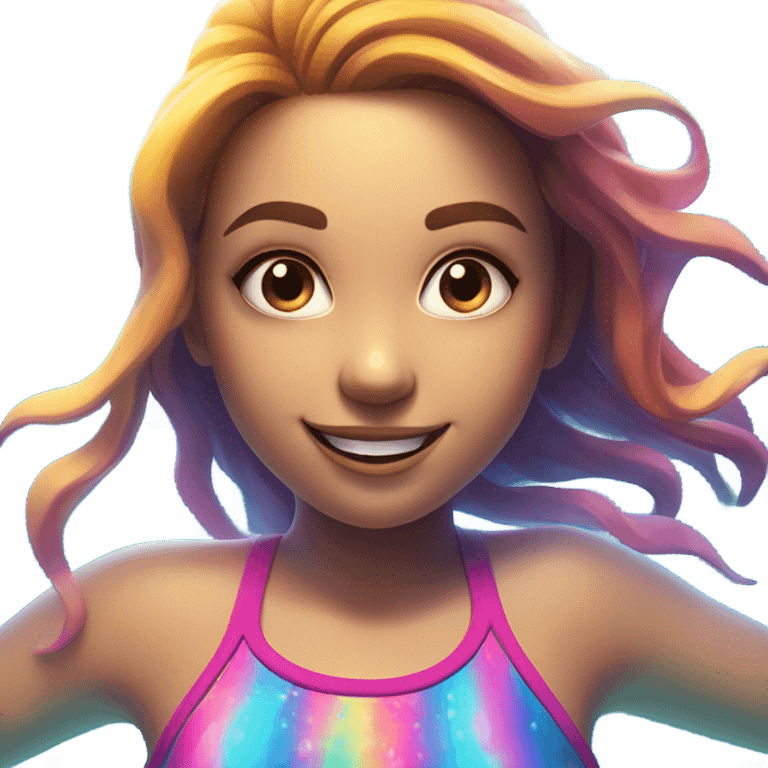 smiling girl in swimsuit underwater emoji