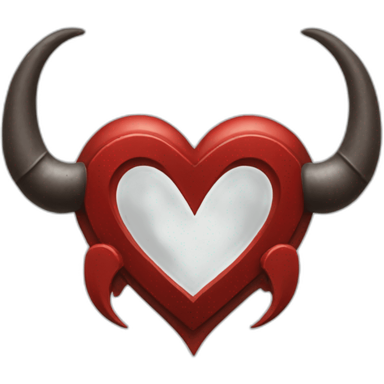 Red steel heart frame with horns emoji