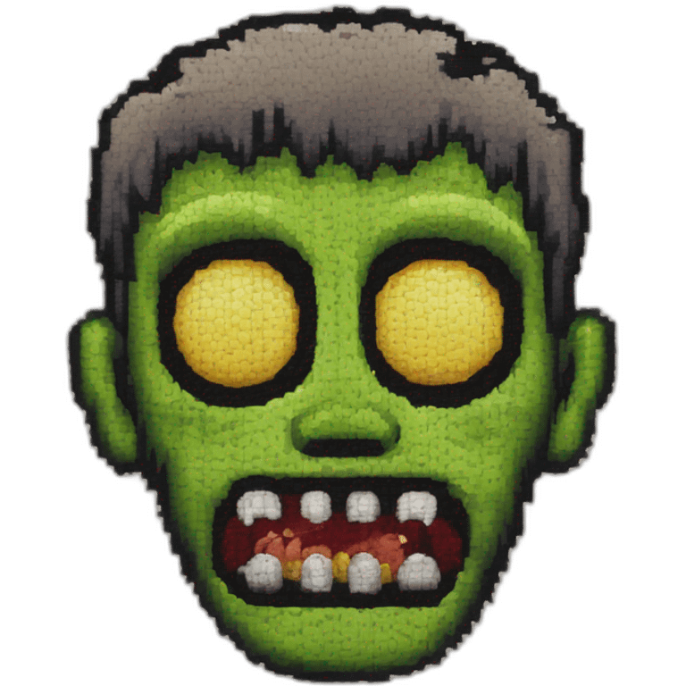 cross-stitch zombie emoji