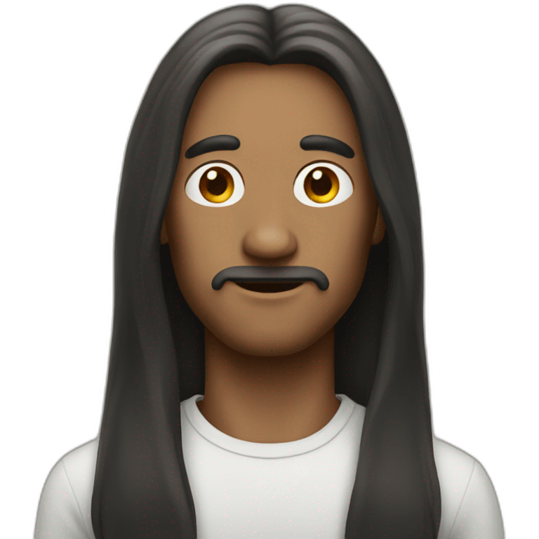 Guy with long hair and a long nose emoji