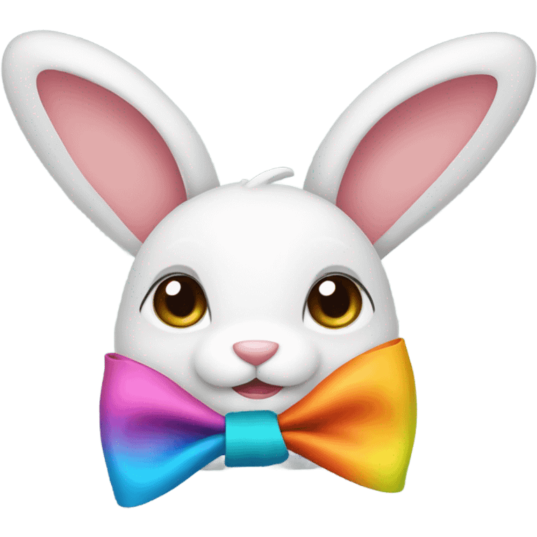 a bunny wearing a bow  emoji