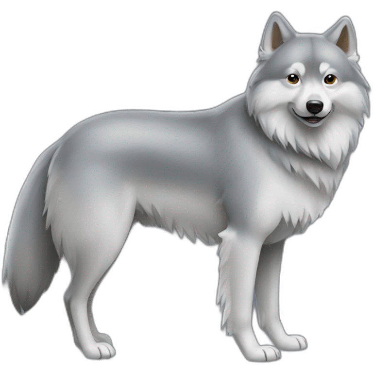 Gray spitz wolf emoji