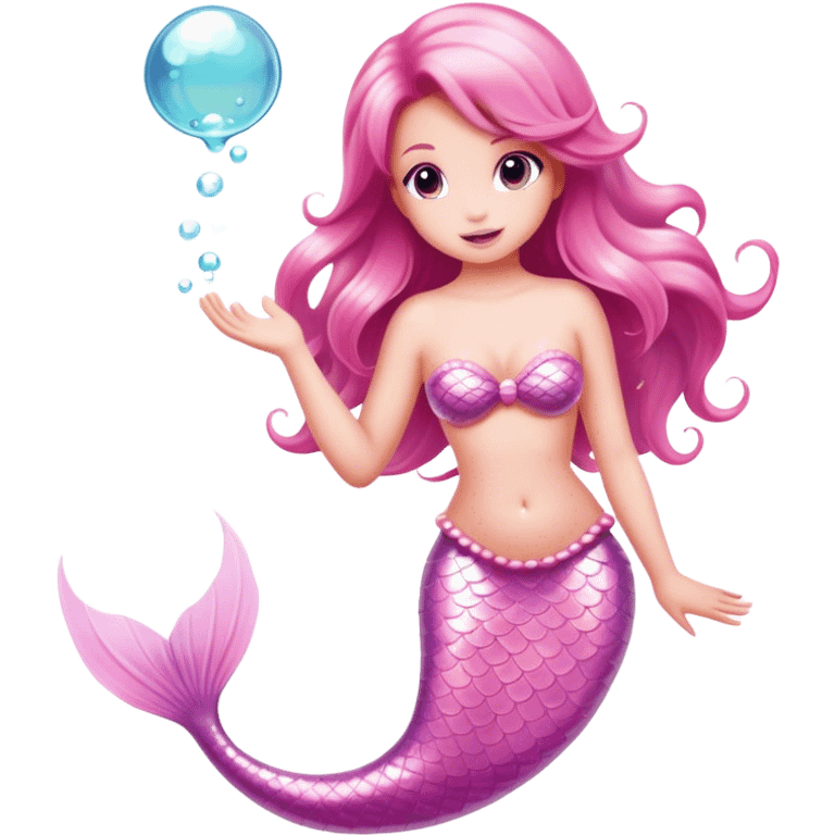 light pink mermaid bubbles emoji