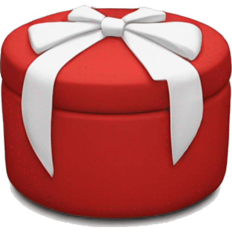 Red round ottoman with a white bow on it emoji