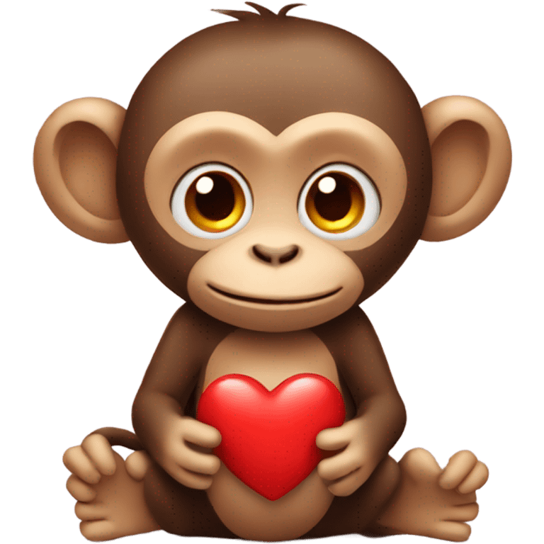 Monkey with hearts emoji