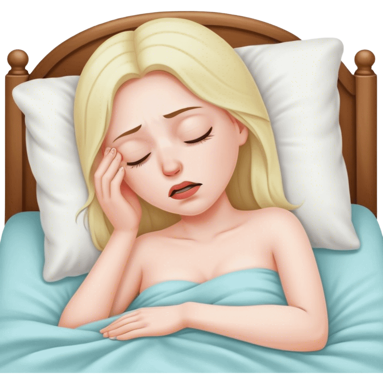 Woman In bed with sinus pain  emoji