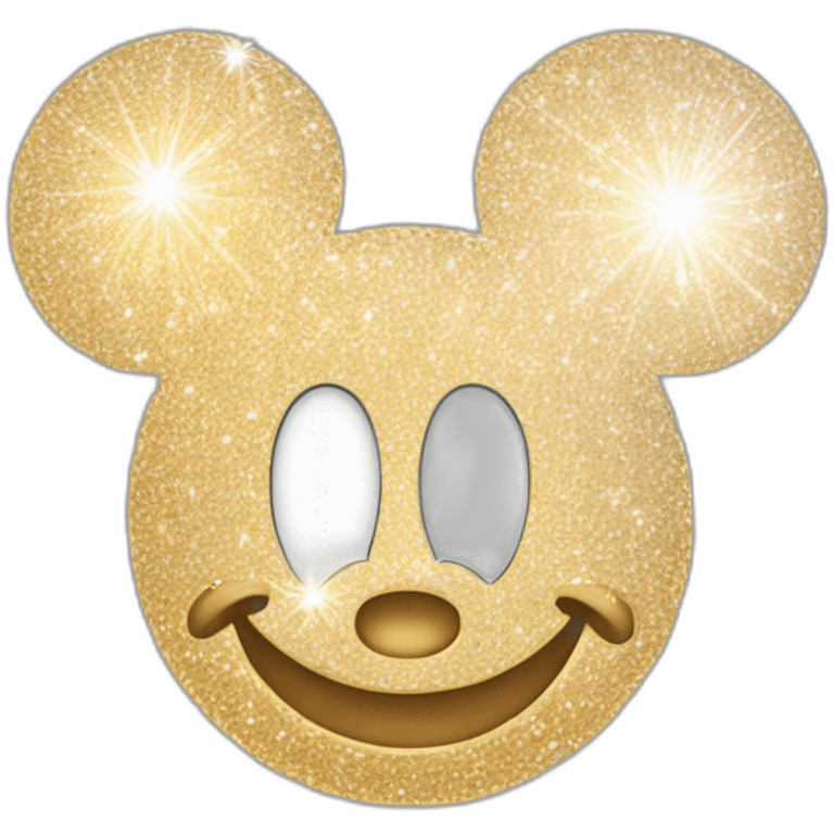 Platinum Mickey Mouse Face with Sparkles emoji