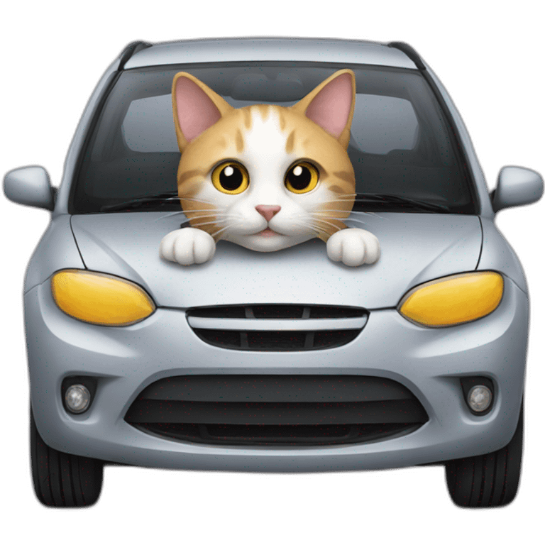 Cat on car emoji