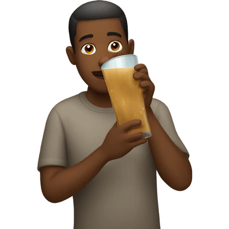 Guy drinking brown water emoji