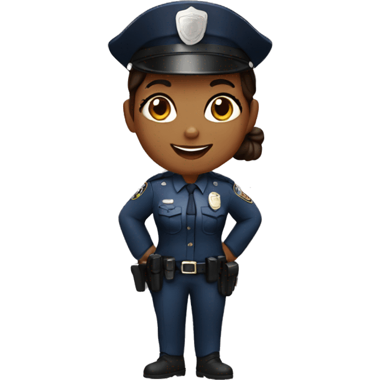 A police woman, brown skin, happy emoji