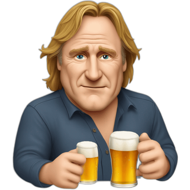 Gérard Depardieu qui boit une biere emoji