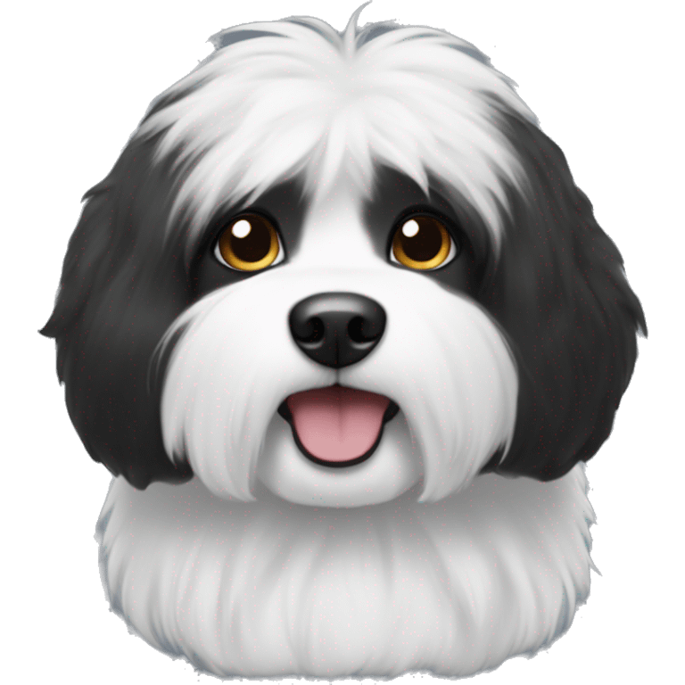 Black and white cotton de tulear emoji