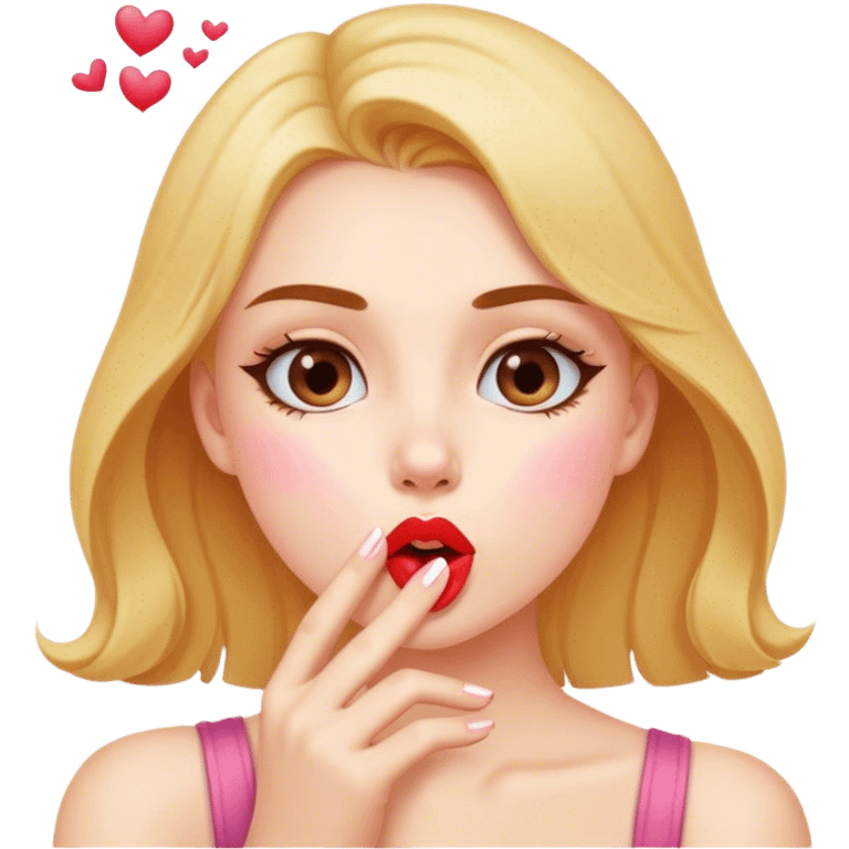 girl blowing kisses emoji