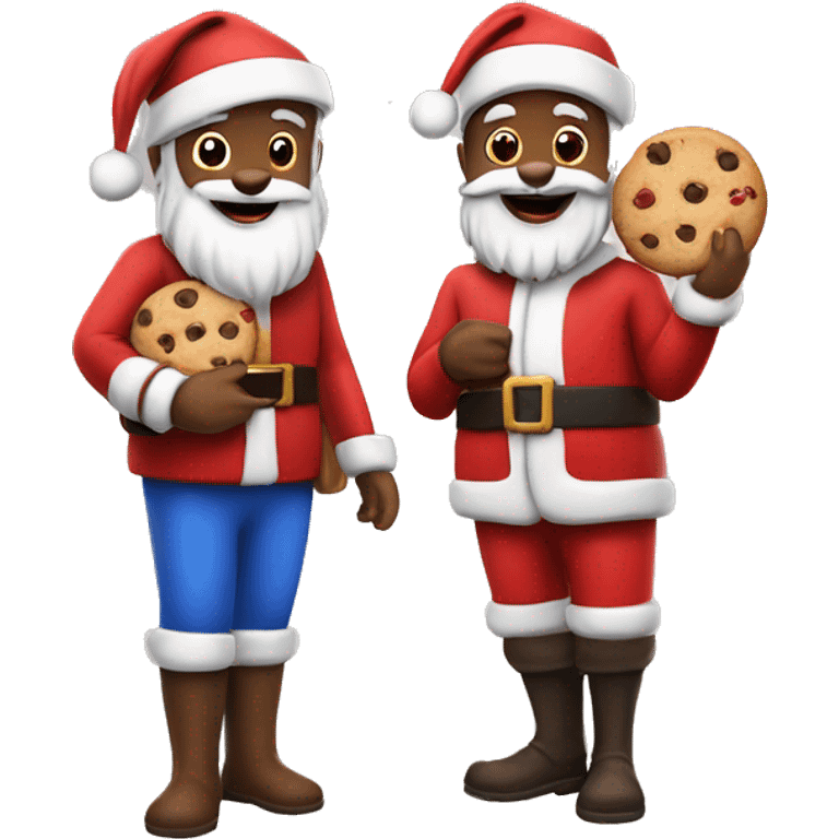 Santa Claus with Rudolf and Cookies emoji