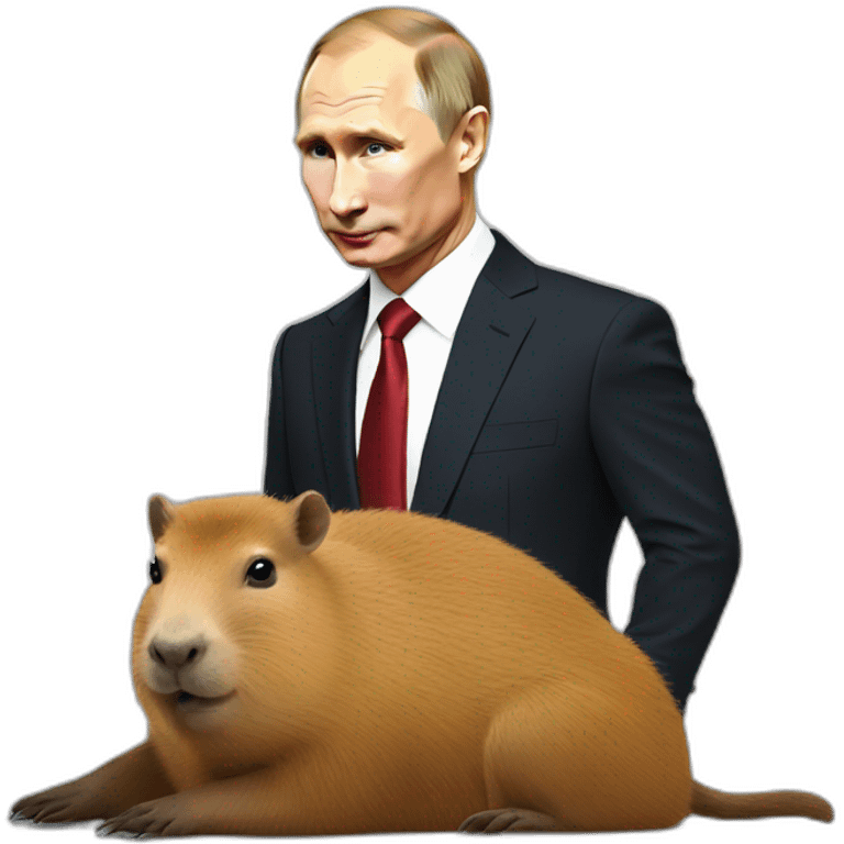 Vladimir Putin whit a Capybara  emoji