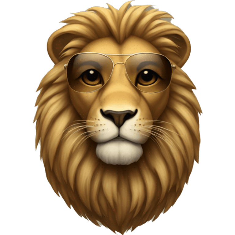 Lion with aviators  emoji