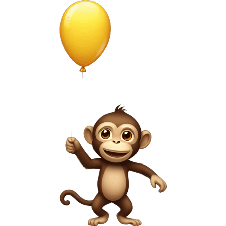 Monkey with a balloon in its hand emoji