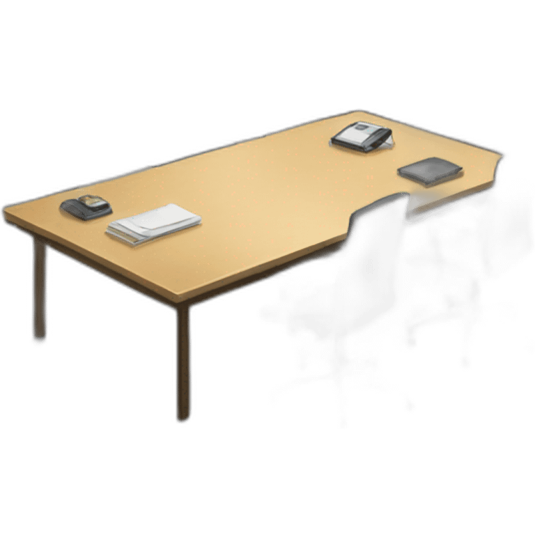 Account with official suite set in office with big table emoji