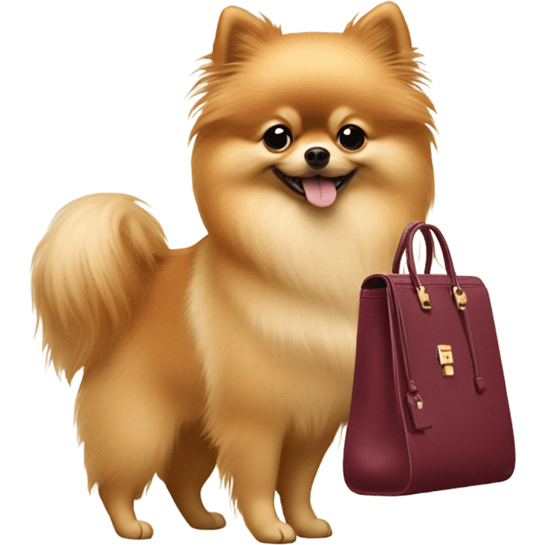 pomeranian with a birkin bag emoji