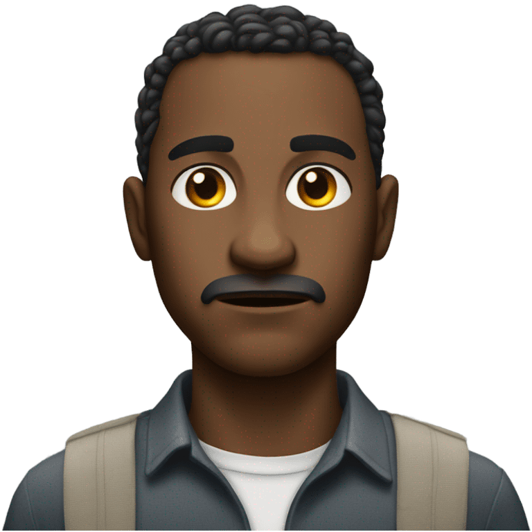 realistic portrait of a man serious emoji