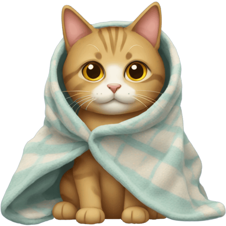 cat wearing blanket emoji