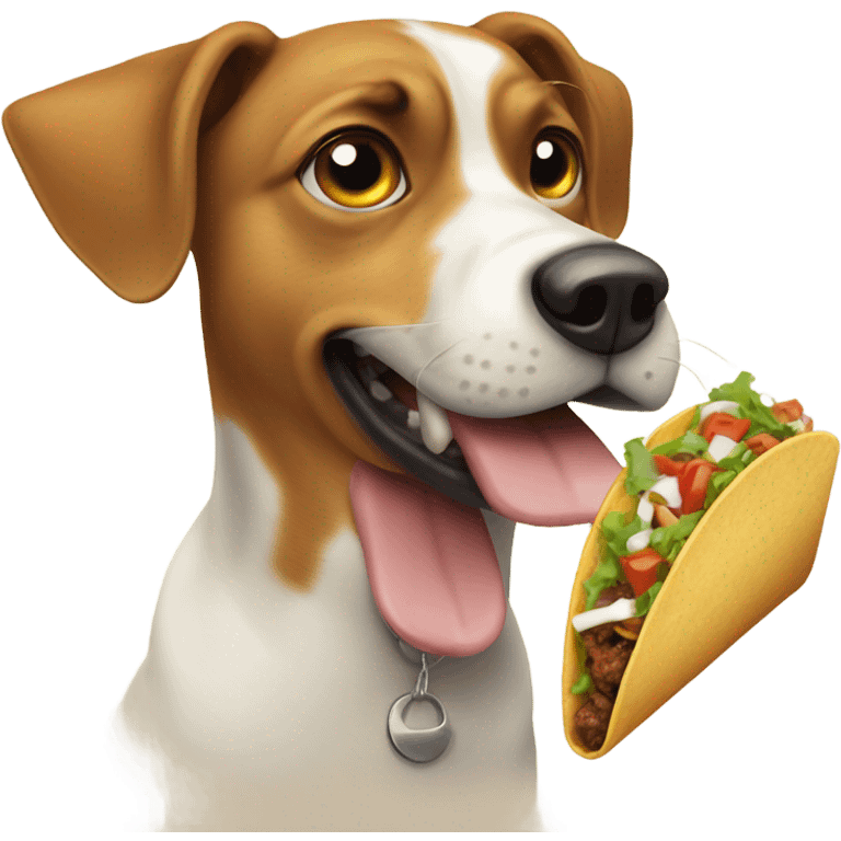 Dog eating a taco emoji