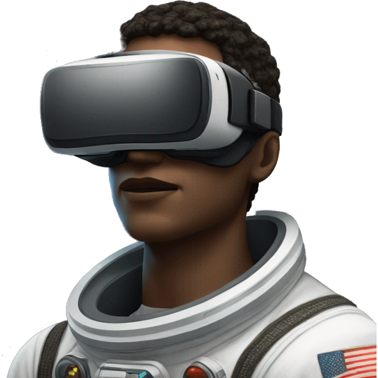 man with VR glasses in space emoji