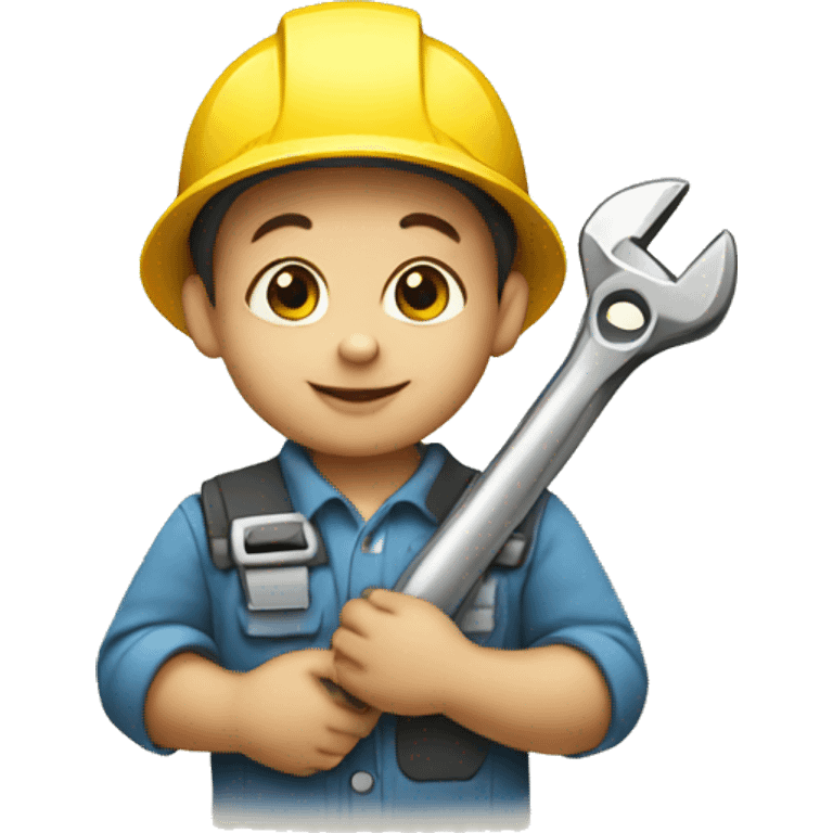 engineer baby holding wrench emoji